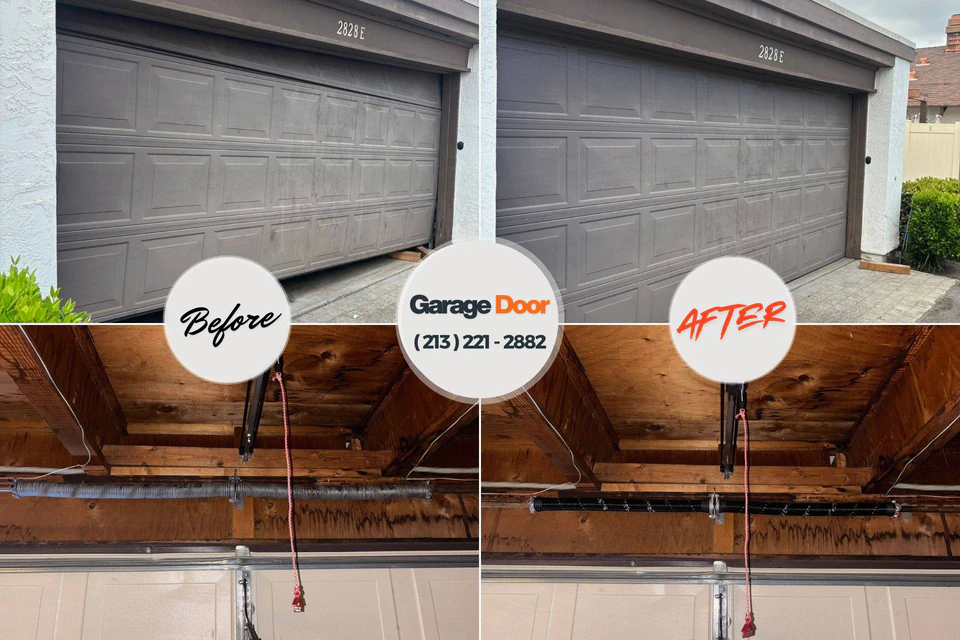 Before and after: garage door repair Baldwin, GA